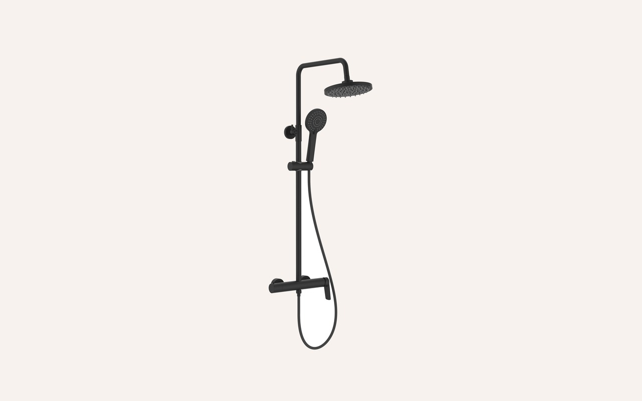 Roca Vega Plus Round — colonne de douche noir mat